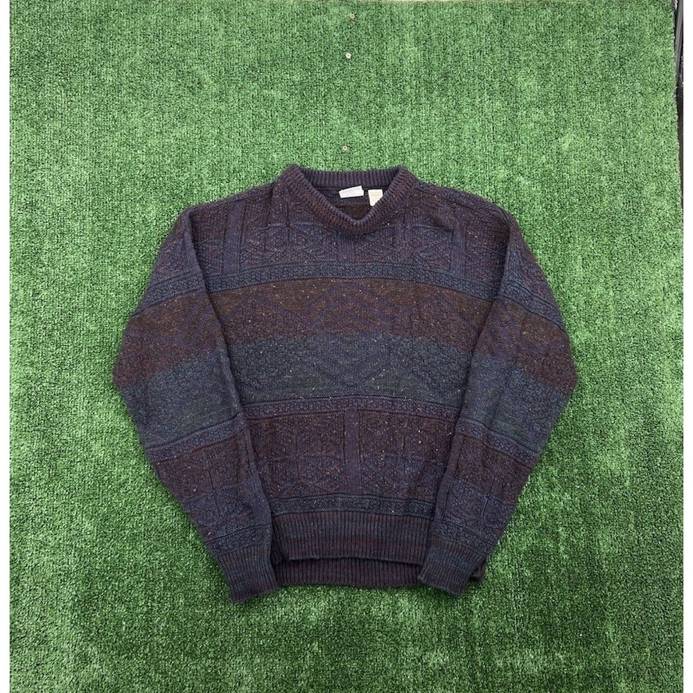 Giorgio Di Firenze Geometric Wool Blend Sweater Men Large Vintage 90s